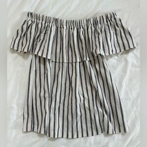Banana Republic off the shoulder striped shirt